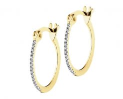 Kolczyki z żółtego złota z diamentami - koła - 0,04 ct - próba 375. Żółte kolczyki Apart, z diamentem, złote. Za 1,290.00 zł.