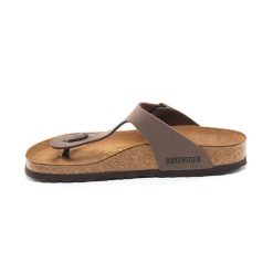Japonki damskie Birkenstock 043751. Brązowe klapki Birkenstock, bez wzorów, z materiału, bez obcasa. Za 661.00 zł.