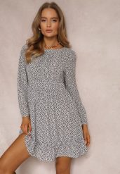 Biało-Czarna Sukienka Bathetis. Białe sukienki Renee, l, bez wzorów, bez kołnierzyka, bez ramiączek, mini, rozkloszowane. Za 89.99 zł.