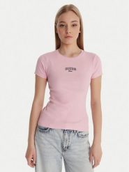 Guess Jeans T-Shirt W6RP22 KA0H1 Czarny Slim Fit. Czarne t-shirty Guess Jeans, xxl, z aplikacjami, z bawełny, bez kołnierzyka, bez ramiączek. Za 169.99 zł.