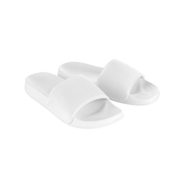 Japonki Unisex Dla Dorosłych. Białe klapki JUST COOL, bez wzorów, z tkaniny, bez obcasa. Za 76.99 zł.