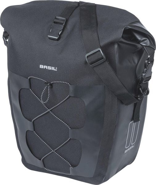 Torba na bagażnik „Navigator L”, czarna. Czarne torby na laptopa BASIL, bez wzorów, z materiału, na ramię. Za 329.95 zł.