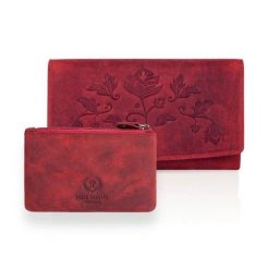 Zestaw prezentowy PAOLO PERUZZI ZUP-36-RD czerwony. Czerwone portfele PAOLO PERUZZI, bez wzorów, ze skóry. Za 113.98 zł.