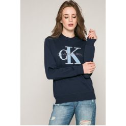 Calvin Klein Jeans - Bluza. Szare bluzy sportowe Calvin Klein Jeans, l, z nadrukiem, z bawełny, bez kaptura. W wyprzedaży za 299.90 zł.