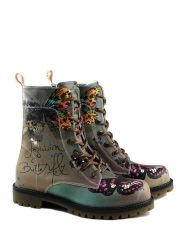 Goby Botki w kolorze brązowo-zielonym rozmiar: 39. Brązowe botki Goby, bez wzorów, z materiału, z okrągłym noskiem, bez obcasa, bez zapięcia. Za 306.01 zł.