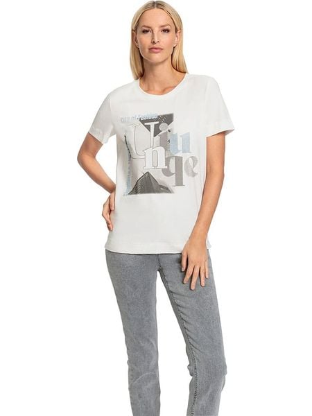 Heine Koszulka w kolorze kremowym rozmiar: 48. Brązowe bluzki Heine, bez wzorów, bez kołnierzyka, bez ramiączek. Za 41.49 zł.