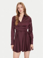 Guess Sukienka koktajlowa W5YK00 WF1T2 Brązowy Regular Fit. Brązowe sukienki Guess, xxl, z aplikacjami, z syntetyku, wizytowe, bez kołnierzyka, bez ramiączek. Za 569.99 zł.