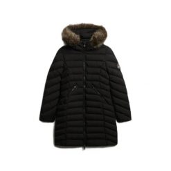 Parka dla kobiet Superdry Fuji. Czarne parki Superdry, na zimę, bez kaptura. Za 630.10 zł.