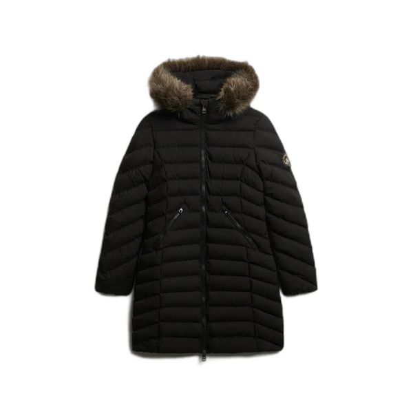 Parka dla kobiet Superdry Fuji. Czarne parki Superdry, m, z puchu, bez kaptura. Za 517.00 zł.