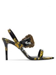 Versace Jeans Couture Sandały 78VA3S71 Czarny. Czarne sandały Versace Jeans Couture, bez wzorów, z jeansu, bez obcasa, na szpilce, bez zapięcia. Za 799.99 zł.