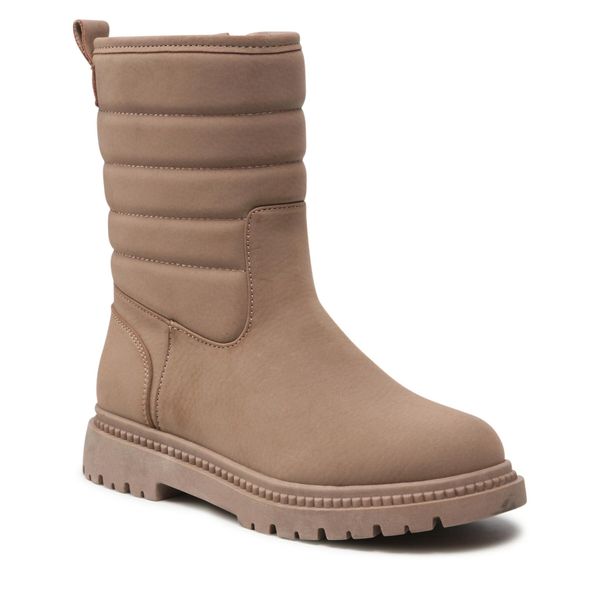 Botki DeeZee. Brązowe botki DeeZee, bez wzorów, bez obcasa, na płaskiej podeszwie, bez zapięcia. Za 95.99 zł.