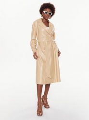TWINSET Trencz 231TP2093 Écru Regular Fit. Płaszcze Twinset, bez wzorów, ze skóry, bez kaptura. Za 1,519.00 zł.