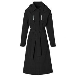 Damska kurtka wodoodporna Basil MosseTrench-Coat. Czarne kurtki sportowe BASIL, bez wzorów, bez kaptura, rowerowe. Za 657.00 zł.
