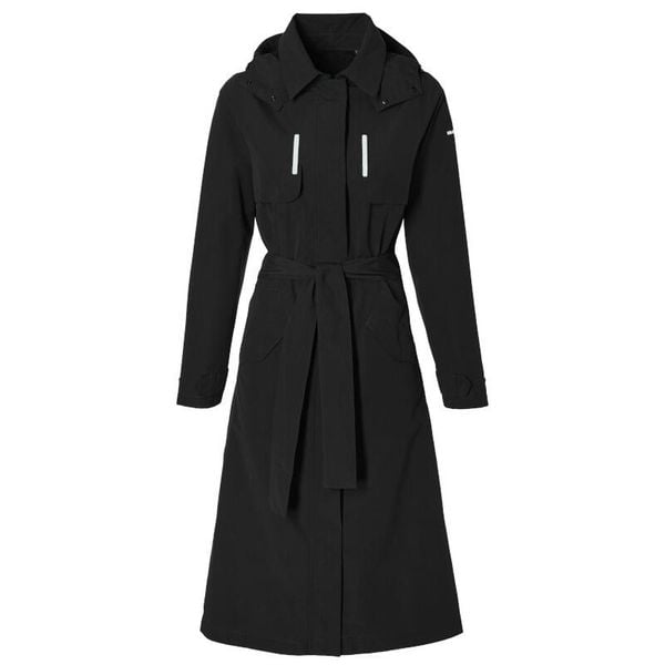 Damska kurtka wodoodporna Basil MosseTrench-Coat. Czarne kurtki sportowe BASIL, bez wzorów, bez kaptura, rowerowe. Za 657.00 zł.