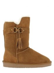 NICEBAY Skórzane kozaki zimowe "Barada" w kolorze jasnobrązowym rozmiar: 39. Brązowe kozaki NICEBAY, na zimę, z materiału, bez obcasa, bez zapięcia. Za 299.45 zł.