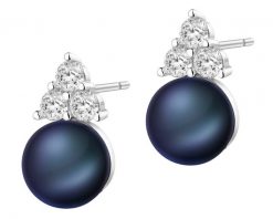 Kolczyki srebrne z perłami i cyrkoniami. Szare kolczyki Apart, z cyrkonią, srebrne. Za 189.00 zł.