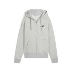 Damska rozpinana bluza z kapturem i małym logo ESS Comfort PUMA. Szare bluzy Puma, uniwersalny, bez wzorów, z kapturem. Za 249.00 zł.