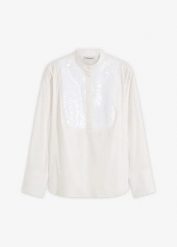 Tunika z cekinami. Czarne tuniki bonprix, z aplikacjami, eleganckie, bez kołnierzyka, bez ramiączek. Za 119.99 zł.