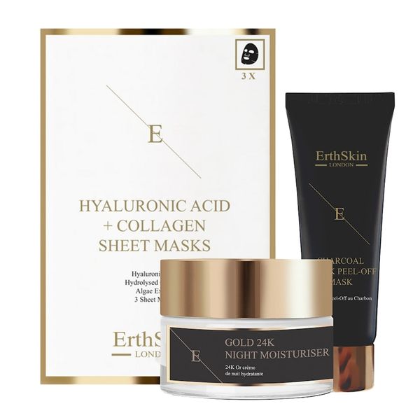 ErthSkin London Zestaw Gold Detox & Hydration Maseczki przeciwzmarszczkowe 1 ct Damski. Maseczki ErthSkin London. Za 148.39 zł.