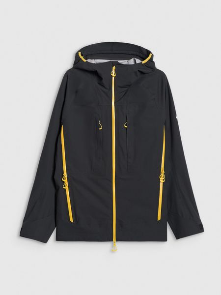 4F Kurtka trekkingowa przeciwdeszczowa membrana 20000+ damska - czarna XL. Czarne kurtki sportowe 4f, m, bez wzorów, z materiału, bez kaptura, trekkingowe, primaloft. Za 799.99 zł.