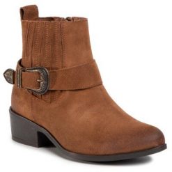 Lasocki T70-04 Camel. Brązowe botki Lasocki, bez wzorów, ze skóry, bez obcasa, bez zapięcia. Za 249.99 zł.