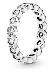 Pandora Srebrny pierścionek z cyrkoniami rozmiar: onesize. Szare pierścionki Pandora, z cyrkonią, srebrne. Za 295.99 zł.