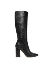 Nine West Kozaki CEO-RASHAAD-01 Czarny. Czarne kozaki Nine West, z materiału, bez obcasa, na słupku, bez zapięcia. Za 359.99 zł.