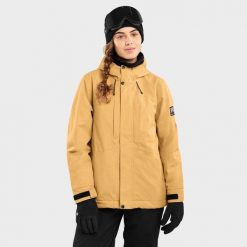 Kurtka snowboardowa damska W4-W Graupel. Brązowe kurtki narciarskie SIROKO, xl, bez wzorów, bez kaptura, narciarskie. W wyprzedaży za 367.95 zł.