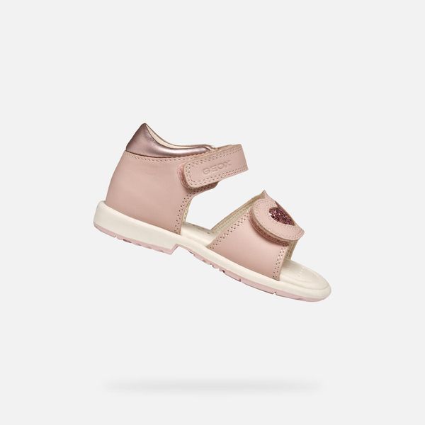 Sandały GEOX B VERRED Rose. Czerwone sandały Geox, bez wzorów, z syntetyku, bez obcasa, bez zapięcia. Za 229.99 zł.