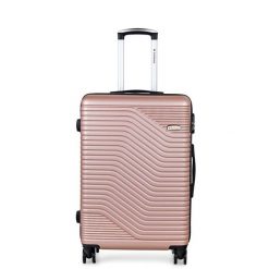 Walizka na kółkach Sapphire ST-140 złota - średnia M DUO. Niebieskie walizki Sapphire, bez wzorów, średnie. W wyprzedaży za 114.80 zł.
