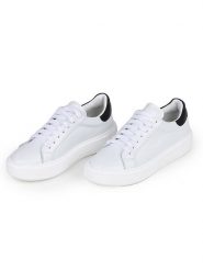 Anna Morellini Skórzane sneakersy "Silana" w kolorze biało-czarnym rozmiar: 39. Białe trampki Anna Morellini, bez wzorów, bez zapięcia. Za 360.17 zł.