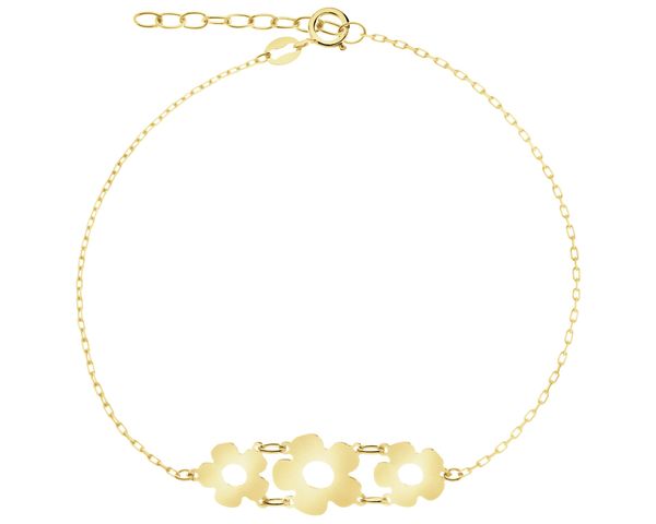 Złota bransoletka - kwiaty. Żółte bransoletki Apart, złote. Za 799.00 zł.