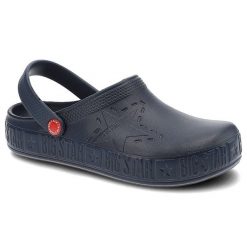 Klapki damskie Big Star, cholewka z tworzywa wsuwana konstrukcja profilowana wkładka gruba podeszwa, niebieski, II275002. Niebieskie klapki Big Star, bez wzorów, bez obcasa. Za 69.99 zł.