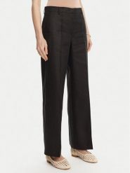 Weekend Max Mara Spodnie materiałowe Malizia 2515131052 Czarny Regular Fit. Czarne spodnie materiałowe Weekend Max Mara, bez wzorów, ze lnu. Za 749.99 zł.