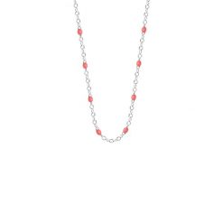Naszyjnik 42+5 cm, koralowa emalia, posrebrzany. Szare naszyjniki Lilou, posrebrzane. Za 149.00 zł.