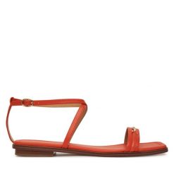 Sandały MICHAEL Michael Kors. Brązowe sandały MICHAEL Michael Kors, bez wzorów, ze lnu, bez obcasa, na płaskiej podeszwie, bez zapięcia. Za 489.99 zł.