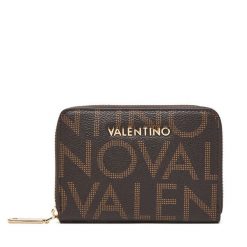 Mały Portfel Damski Valentino. Brązowe portfele Valentino, bez wzorów. Za 209.99 zł.