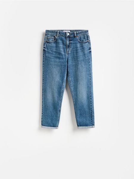 Jeansy relaxed slim - niebieski. Niebieskie jeansy Reserved, bez wzorów. Za 129.99 zł.