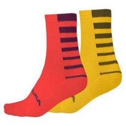 Skarpety Endura Coolmax Stripe 2 pary. Czerwone skarpety ENDURA, bez wzorów. Za 69.99 zł.