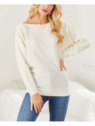Milan Kiss Sweter w kolorze kremowym rozmiar: M. Brązowe swetry Milan Kiss, m, bez wzorów, bez ramiączek. Za 138.87 zł.