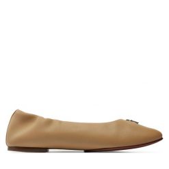 Baleriny Tommy Hilfiger. Brązowe baleriny TOMMY HILFIGER, bez wzorów, bez obcasa. Za 529.99 zł.
