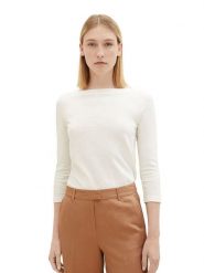 Tom Tailor Koszulka w kolorze kremowym rozmiar: XL. Brązowe bluzki Tom Tailor, xl, bez wzorów, z bawełny, bez kołnierzyka, bez ramiączek. Za 52.79 zł.