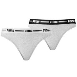 Stringi Damskie 907854 (zestaw 2 Sztuk). Szare stringi Puma, bez wzorów. Za 118.99 zł.