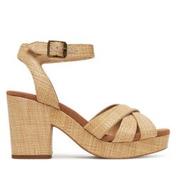 Sandały Toms. Brązowe sandały Toms, bez wzorów, bez obcasa, na słupku, bez zapięcia. Za 399.99 zł.