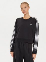 Adidas Bluza 3-Stripes IR5522 Czarny Loose Fit. Czarne bluzy Adidas, l, bez wzorów, z bawełny, bez kaptura. Za 179.99 zł.