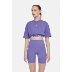 Koszulka fitness damska Cardio Bunny Softly. Fioletowe bluzki Cardio Bunny, s, bez wzorów, sportowe, bez kołnierzyka, bez ramiączek. Za 79.00 zł.