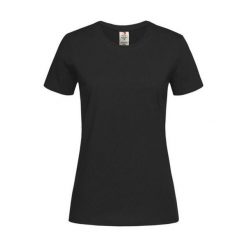 Damska Klasyczna Koszulka Organiczna O Dopasowanym Kroju. Czarne bluzki STEDMAN, xl, bez wzorów, klasyczne, bez kołnierzyka, bez ramiączek. Za 41.99 zł.