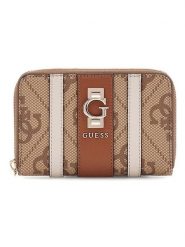 Guess Portfel w kolorze jasnobrązowo-beżowym - 14 x 9 x 2 cm rozmiar: onesize. Brązowe portfele Guess, z aplikacjami, z materiału. Za 221.36 zł.