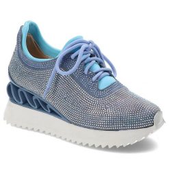 Niebieskie Sneakersy S.Barski Stylowe Obuwie Damskie. Niebieskie obuwie sportowe S.BARSKI, bez zapięcia, trekkingowe. Za 309.00 zł.