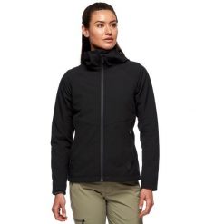 Bluza turystyczna rozpinana damska Black Diamond Element Hoody. Czarne bluzy Black Diamond, l, bez wzorów, bez kaptura. Za 442.99 zł.
